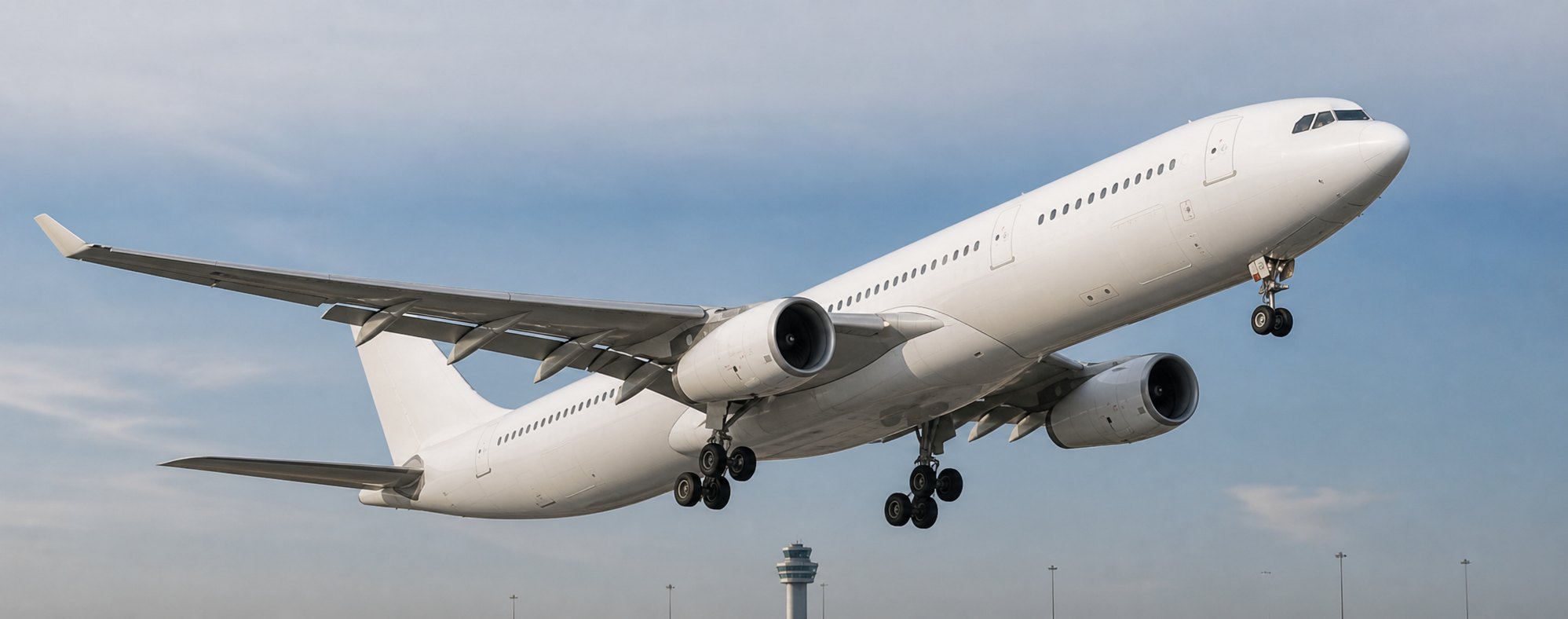 Wide-body aircraft on take-off
